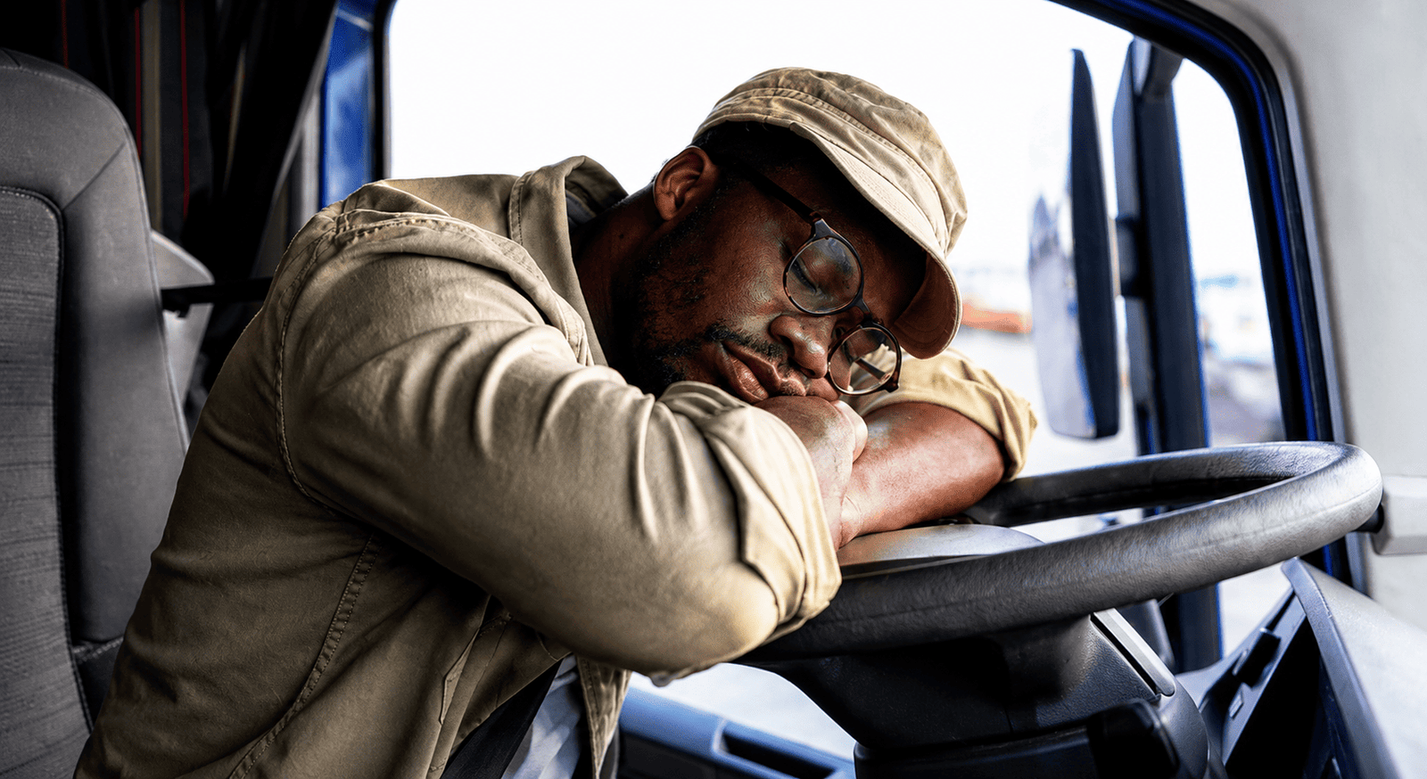 Driver at the wheel of a truck