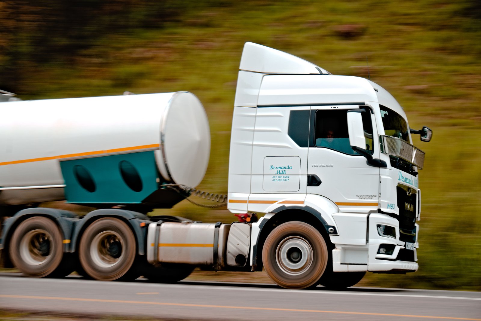 Tanker truck in transit on a regional route