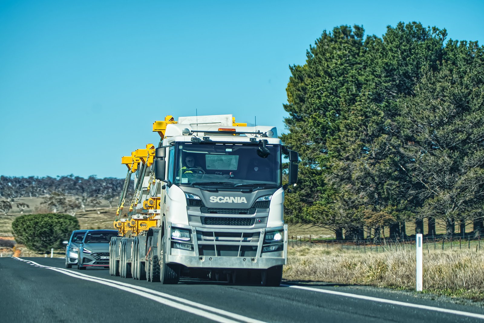 Heavy haulage truck on an open road
